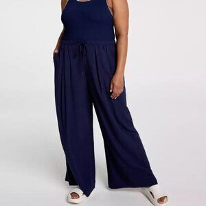 CALIA NWT Swim Cover Up Pants XL Pleated Wide Legs Beach Resort Lounge